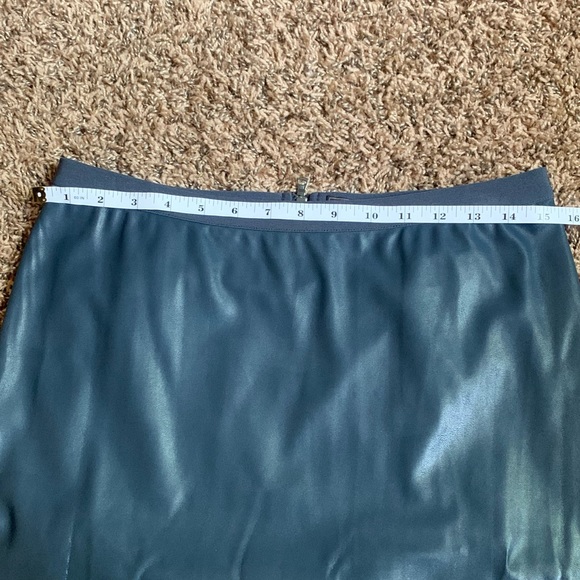 BCBG Blue Faux Leather High Waisted Pencil Skirt - Picture 8 of 10